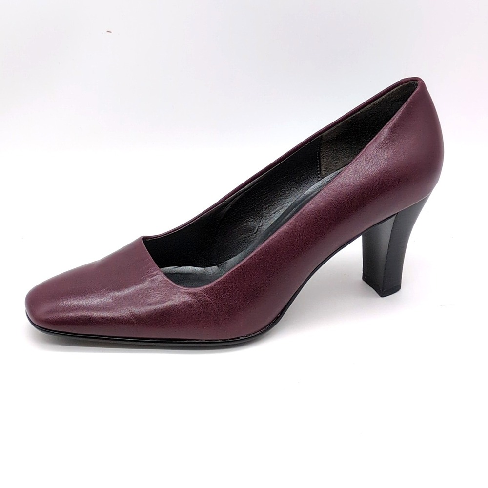 Aerosoles Shoes Womensβ Swing Around Purple 6 Leather Pumps Classic Slip On
